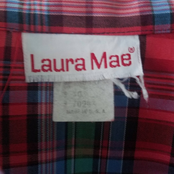 Vtg tartan plaid balloon sleeve button down blouse - Picture 7 of 7